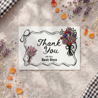 Floral Whimsical Thank You Flat Card
