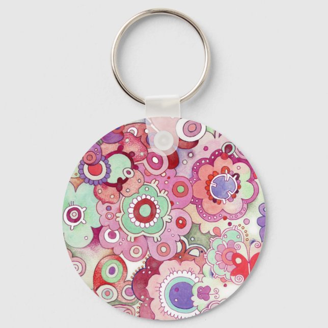 Floral Whimsy Keychain (Front)