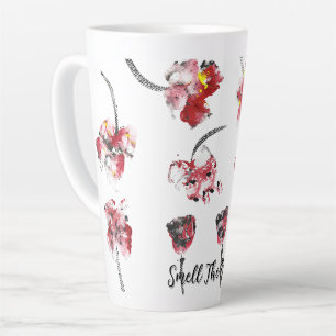 Floral Whispers -Abstract Acrylic Hibiscus & Rose Latte Mug