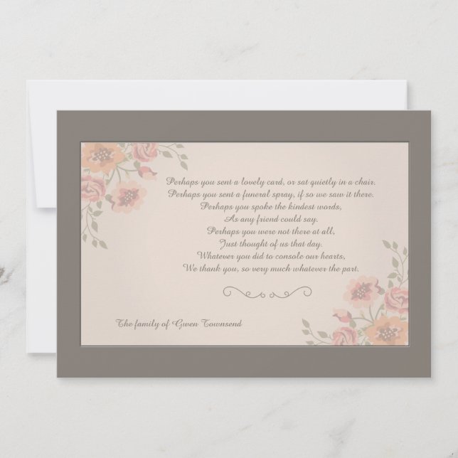 Floral Whispers Bereavement Thank You Card (Front)