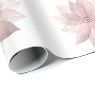 Floral White Bridal Graduatio Birthday 16th White Wrapping Paper