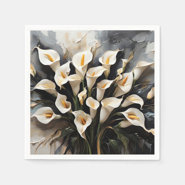 Floral White Calla Lily Napkin (Front)