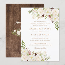 Floral White Greenery Rustic Wood Wedding