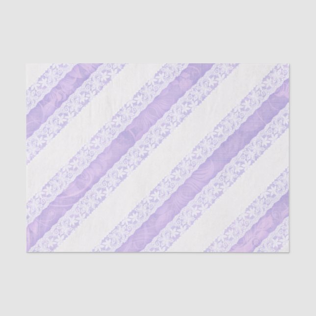 Floral white lace purple wedding gift tissue tissue paper (Front)