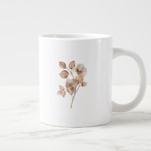 Floral White Mug Aesthetic Flower Coffee Cup