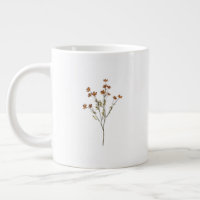 Floral White Mug | Simple Flower Design Coffee Cup