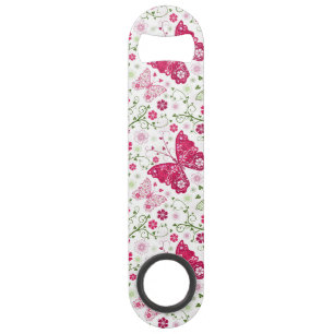 Floral White Pattern Bar Key