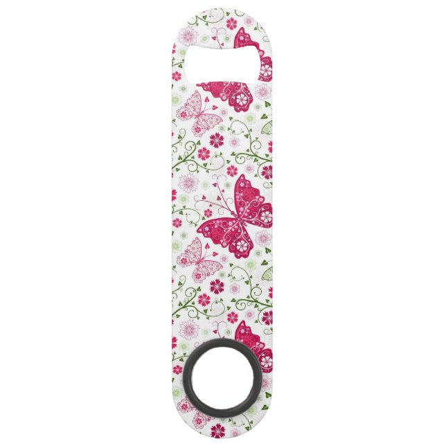 Floral White Pattern Bar Key (Front)