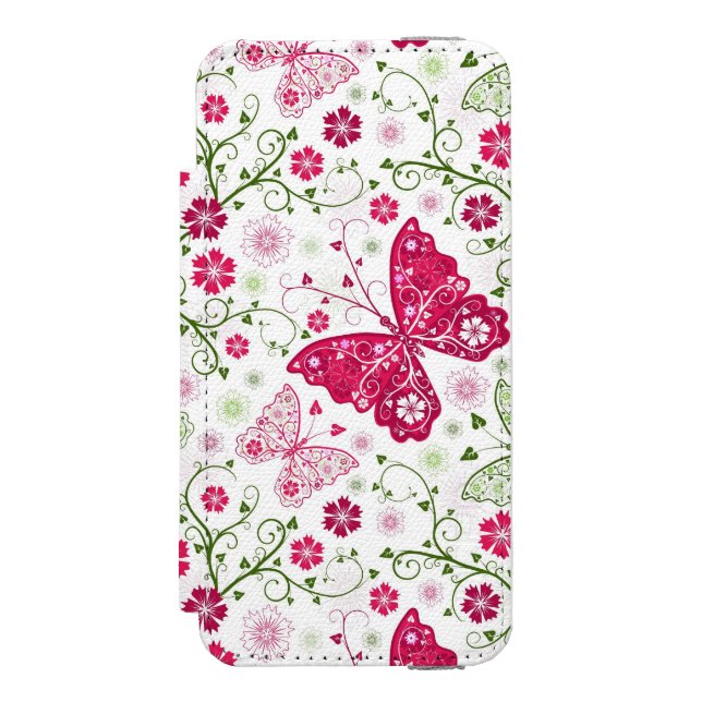 Floral White Pattern Incipio iPhone Wallet Case (Folio Front)
