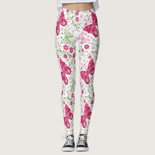 Floral White Pattern Leggings