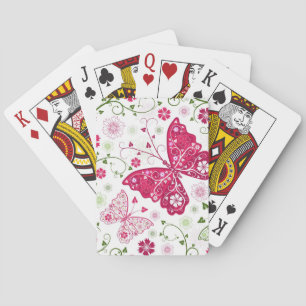 Floral White Pattern Playing Cards
