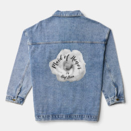 Floral White Rose Mother of Bride Wedding Gift Denim Jacket