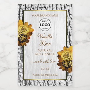 Floral White Tree Bark Grain Product Labels Logo