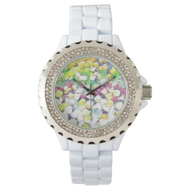 Floral White Watch (Floating) (Front)