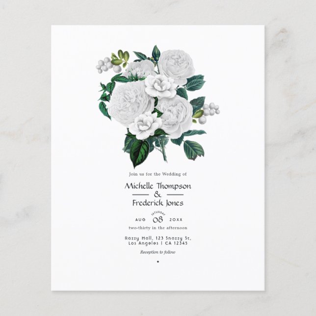 Floral White Wedding Flyer (Front)