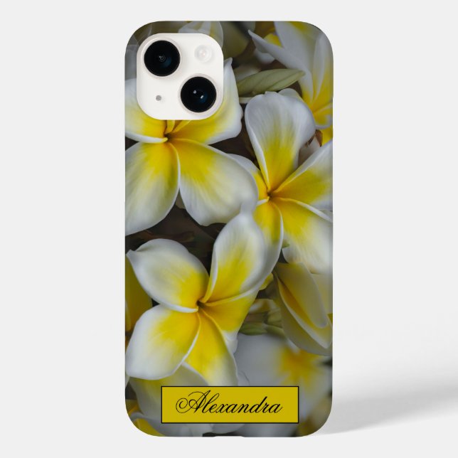 Floral White Yellow Plumeria Photography Case-Mate iPhone Case (Back)