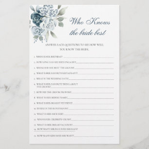 Floral Who Knows The Bride Best game