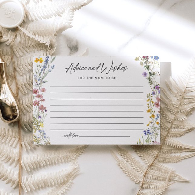 Floral Wildflower Baby Shower Advice Card (Creator Uploaded)