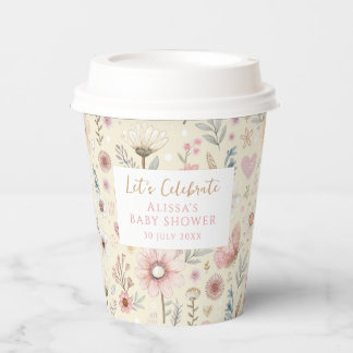 Floral Wildflower Baby Shower Coffee Paper Cups
