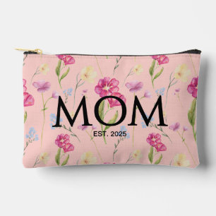Floral Wildflower Blush Pink Mom Established Accessory Pouch