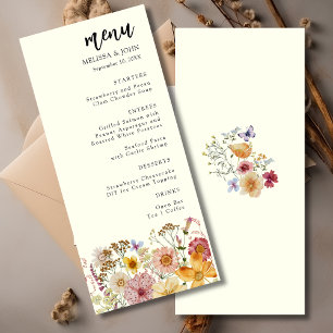 Floral Wildflower Boho Wedding Menu