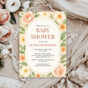 Floral Wildflower Botanical Baby Shower Invitation