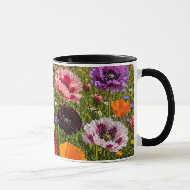 Floral Wildflower Mug, Botanical Coffee Cup (Right)