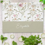 Floral Wildflower Personalized Monogram Kitchen Towel<br><div class="desc">Transform your kitchen into a haven of elegance with our Floral Wildflower Personalized Monogram Kitchen Towel. Adorned with a watercolor floral pattern, and personalized with your name, this towel adds a touch of chic style and functionality to your cooking space. Perfect for the gourmet chef or hostess in your life,...</div>