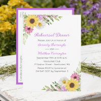 Floral Wildflower Sunflower Daisy Rehearsal Dinner