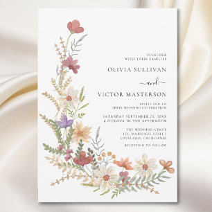 Floral Wildflower Wedding Invitation