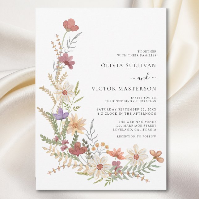 Floral Wildflower Wedding Invitation (Creator Uploaded)