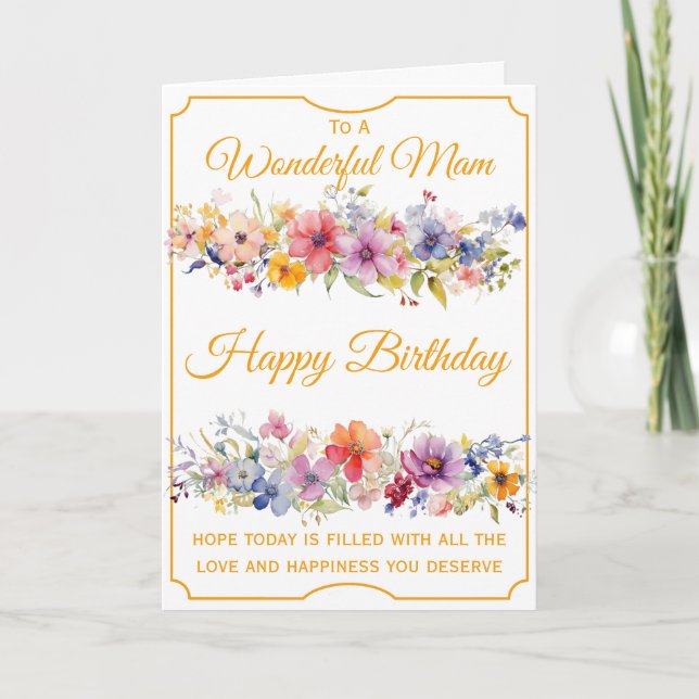 Floral Wildflowers Mother Birthday Card (Front)