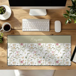 Floral Wildflowers Personalized  Desk Mat<br><div class="desc">Enrich your workspace with a touch of personality and elegance with our Watercolor Wildflowers Personalized Floral Desk Mat. Delicate, pretty wildflowers, beautifully designed in pastel colours, are set against a white background that makes them truly stand out. Sophisticated and stylish, this desk mat not only enhances your desk aesthetic but...</div>