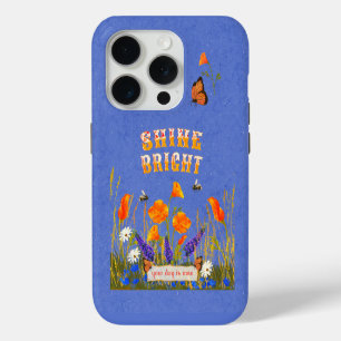Floral Wildflowers Poppies Butterflies Inspiration iPhone 15 Pro Case