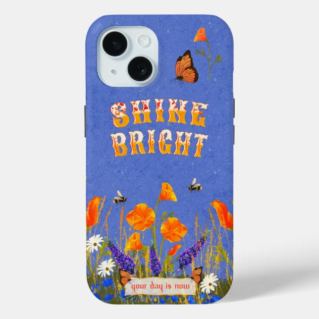 Floral Wildflowers Poppies Butterflies Inspiration Case-Mate iPhone Case (Back)