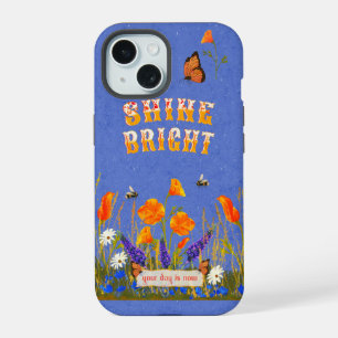 Floral Wildflowers Poppies Butterflies Inspiration iPhone 15 Case