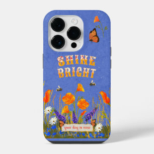 Floral Wildflowers Poppies Butterflies Inspiration iPhone 14 Pro Case