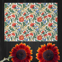 Floral Willam Morris Style Blue Red Gold Vintage