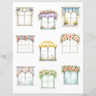 Floral Window Cutout Scrapbook Paper