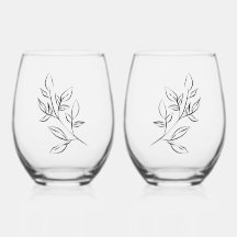 Floral Wine Glass