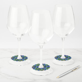 Floral wine glass tag