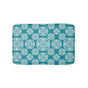 Floral winter snowflake bath mat
