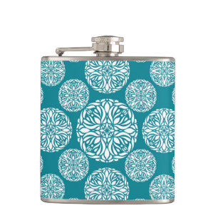 Floral winter snowflake hip flask