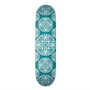 Floral winter snowflake skateboard