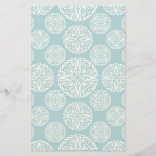 Floral winter snowflake stationery