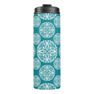 Floral winter snowflake thermal tumbler