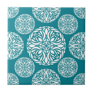 Floral winter snowflake tile