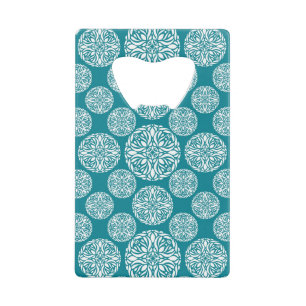 Floral winter snowflake wallet bottle opener