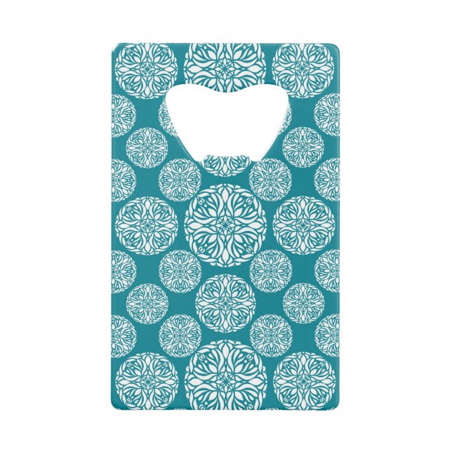 Floral winter snowflake wallet bottle opener (Front)