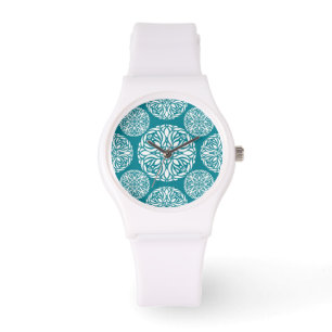 Floral winter snowflake watch